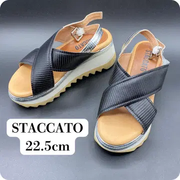 STACCATO 크로스 스트랩 샌들 통굽 22.5cm