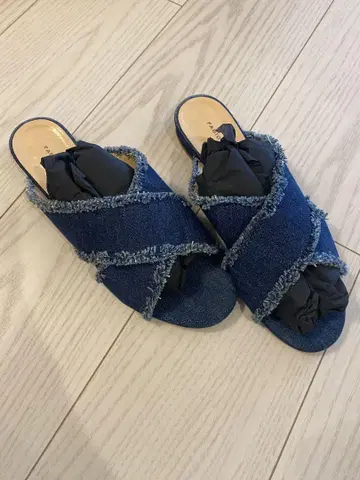 FABIO RUSCONI 데님 샌들 size 38