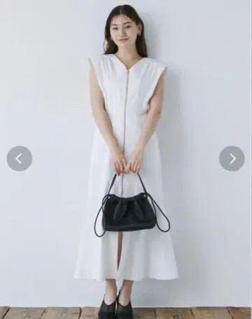 라그나문 플레어 슬리브 데님 원피스 흰색 화이트