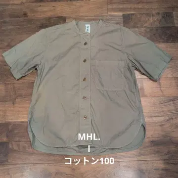 [ MHL. ] 밴드 카라 셔츠 코튼 100 반팔 마가렛호웰 사이즈 I