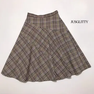1188 JUSGLITTY 저스길리티 플레어 스커트 체크 무늬