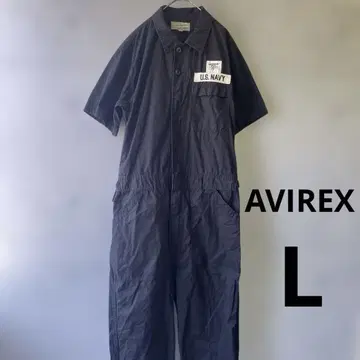 [아비렉스] AVIREX 점프수트 블랙 반팔 L