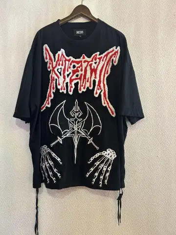 KTZ 스컬 배트 사이드 뜨개질 big tee
