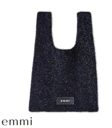 emmi 글리터 라메 백 네이비 핸드백