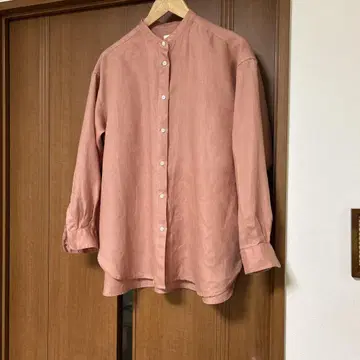 새상품급 어반 리서치 도어스 린넨 셔츠 긴팔 살몬 핑크