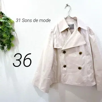 31 Sons de mode 스프링 코트 트렌치 숏 기장 핑크 봄