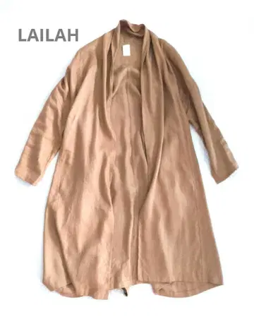 LAILAH 라이라 초목 염색 코트 겉옷 롱 린넨 푼칠라마이