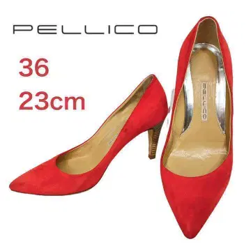 PELLICO 펠리코 스틸레토 스웨이드 펌프스 코랄 23cm