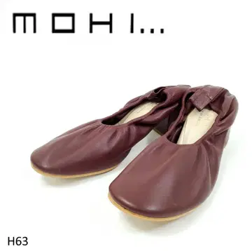 MOHI 모히 개더 힐 펌프스 버건디 라운드토 23cm