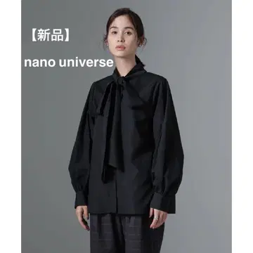 [새상품] nano universe 보우타이 블라우스 블랙