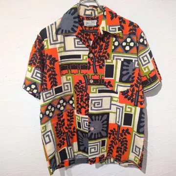 7-80년대 빈티지 HAWAII산 하와이 알로하 셔츠 오픈 카라