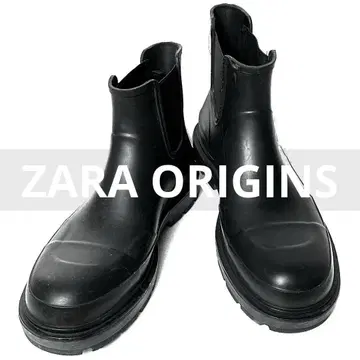 ZARA ORIGINS 러버 피니시 첼시 부츠 44 블랙 신발