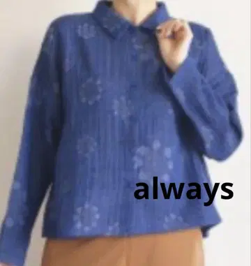 always 올웨이즈 꽃 자카드 블라우스 일본제 프리 사이즈