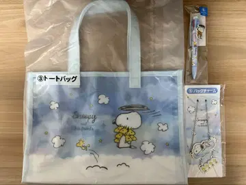 산리오 행운 복권 스누피 토트백 참 볼펜