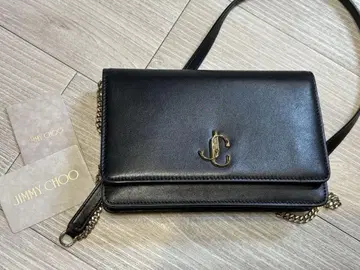 JIMMY CHOO 블랙 숄더백 체인 월렛