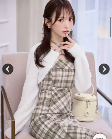 앙상블 체크 원피스