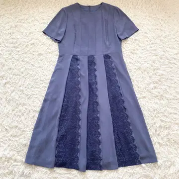 Leilian 레리안 레이스 장식 원피스 블루 S 사이즈