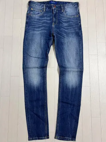 택 없음 미사용 scotch&soda 테이퍼드 블루 청바지 데님