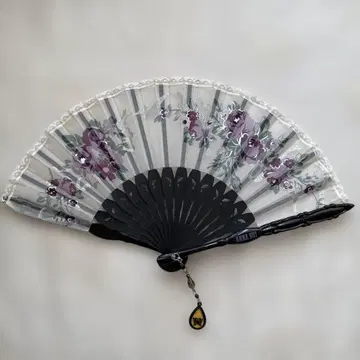 ANNA SUI 장미 꽃무늬 부채