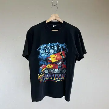 90년대 USA 제작 블랙 레이싱카 프린트 티셔츠 M 지구 vintage