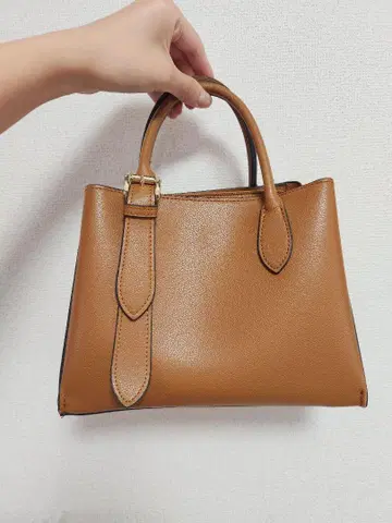 브라운 핸드백 가죽풍