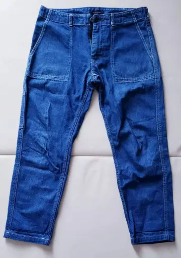 URBAN RESEARCH DOORS 블루 데님 테이퍼드 팬츠