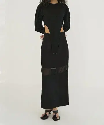 CLANE SHEER 스위칭 스트레이트 SKIRT