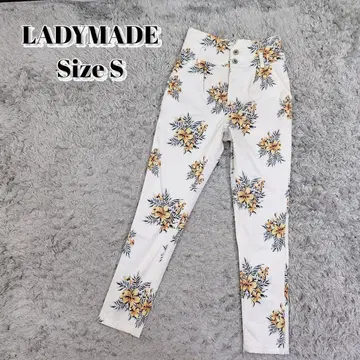 LADY MADE 하이웨스트 스키니 팬츠 플라워 프린트