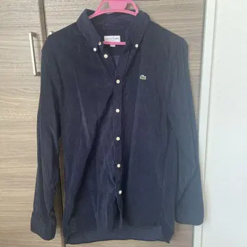LACOSTE 코듀로이 버튼 다운 셔츠 긴팔 네이비 US S/M