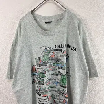 USA 제 90년대 california 싱글 스티치 티셔츠 기념품