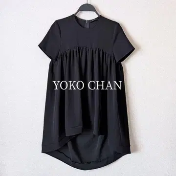 새상품급 YOKO CHAN 요코  하프 슬리브 헴 플레어 블라우스