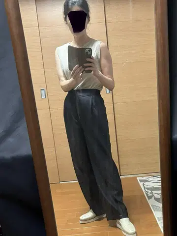 UA 뷰티&유스 네이비 와이드 팬츠