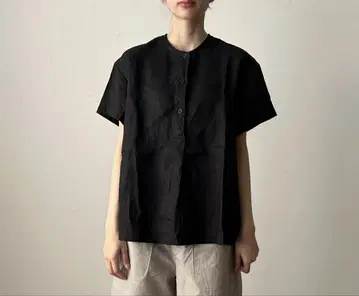 fog linen work 포그린워크 블랙 블라우스 풀오버