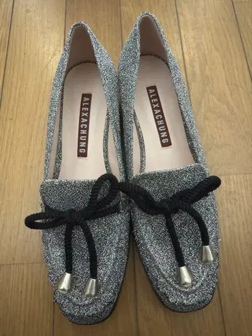 ALEXACHUNG 실버 메탈릭 로퍼 37