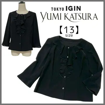 도쿄 이긴 YUMI KATSURA 프릴 블라우스 자켓 포멀 블랙
