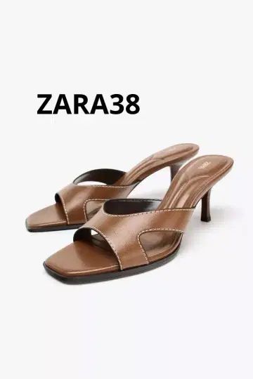 ZARA 탑 스티치 하이힐 샌들