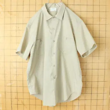 60년대 OSH KOSH 오슈코슈 반팔 워크 셔츠 베이지 L ss45
