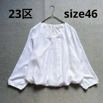 새상품급 23구 풀오버 블라우스 긴팔 화이트 빅 사이즈 46