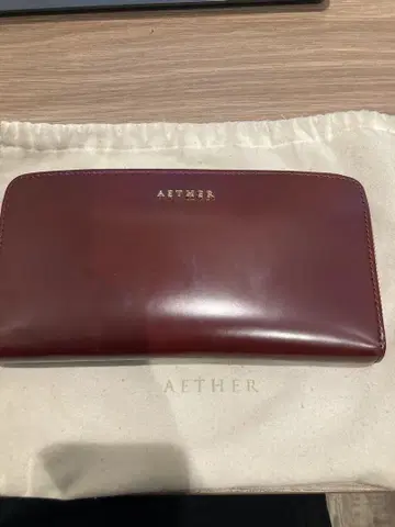 AETHER 에테르 버건디 가죽 장지갑