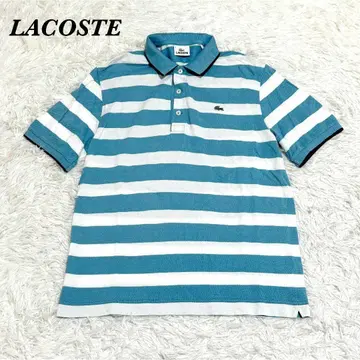 LACOSTE 피케 셔츠 4 M 보더 스카이블루 화이트