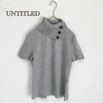 [ UNTITLED/언타이틀 ] 오프 터틀넥 니트 반팔 울 100