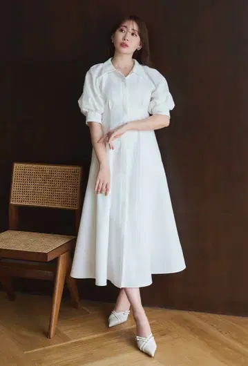 하립투 Vienna Volume Sleeve 셔츠 드레스