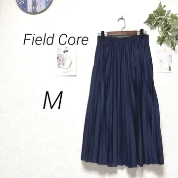 9712 Field Core 롱 플리츠 스커트 M 무지 허리밴딩