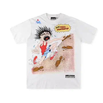 HELLSTAR SPORTS 애니메이션풍 T셔츠 화이트