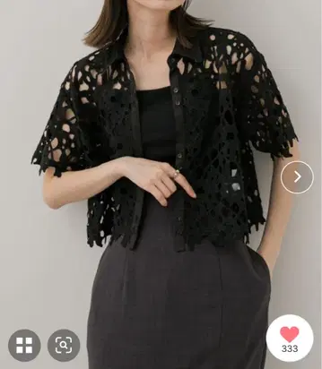 레이스 크롭 셔츠