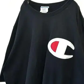 챔피온 Champion 자수 티셔츠 2XL 블랙 구제 의류 빅