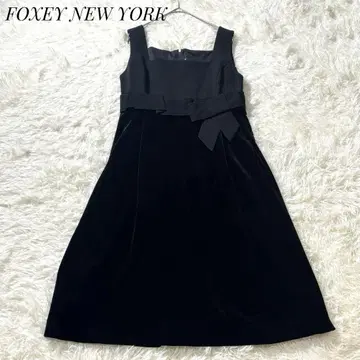 FOXEY NEW YORK 원피스 스트레치 벨로아 절개 사이즈 40