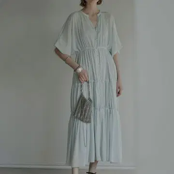 새상품급 아메리빈티지 SHEER TIERED DRESS S 여름 원피스