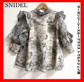 SNIDEL 오간자 시스루 블라우스 프리 사이즈