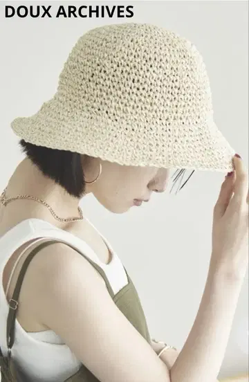DOUX ARCHIVES 크로셰 버킷햇 베이지